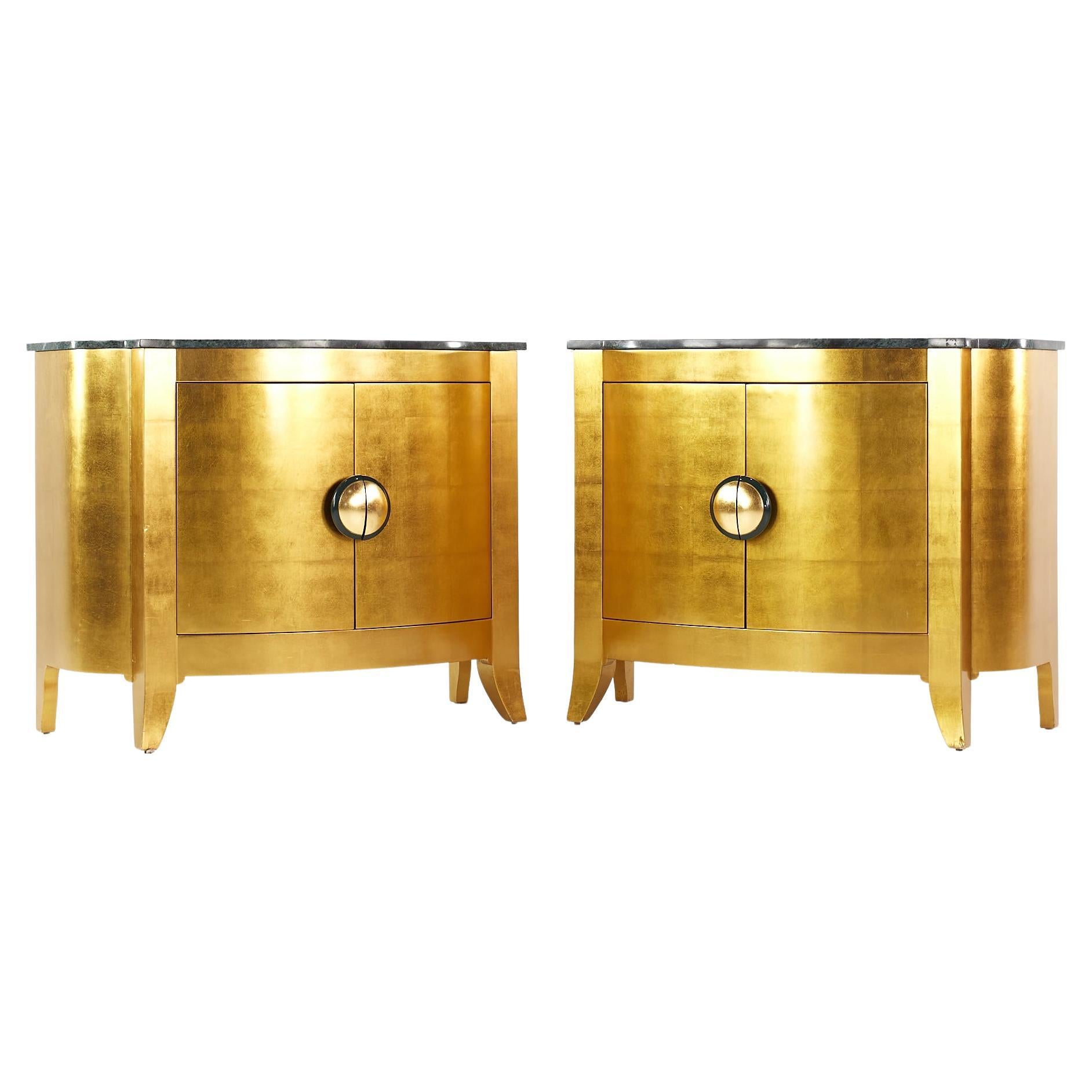 Interior Crafts Marble Top Cabinets - Pair