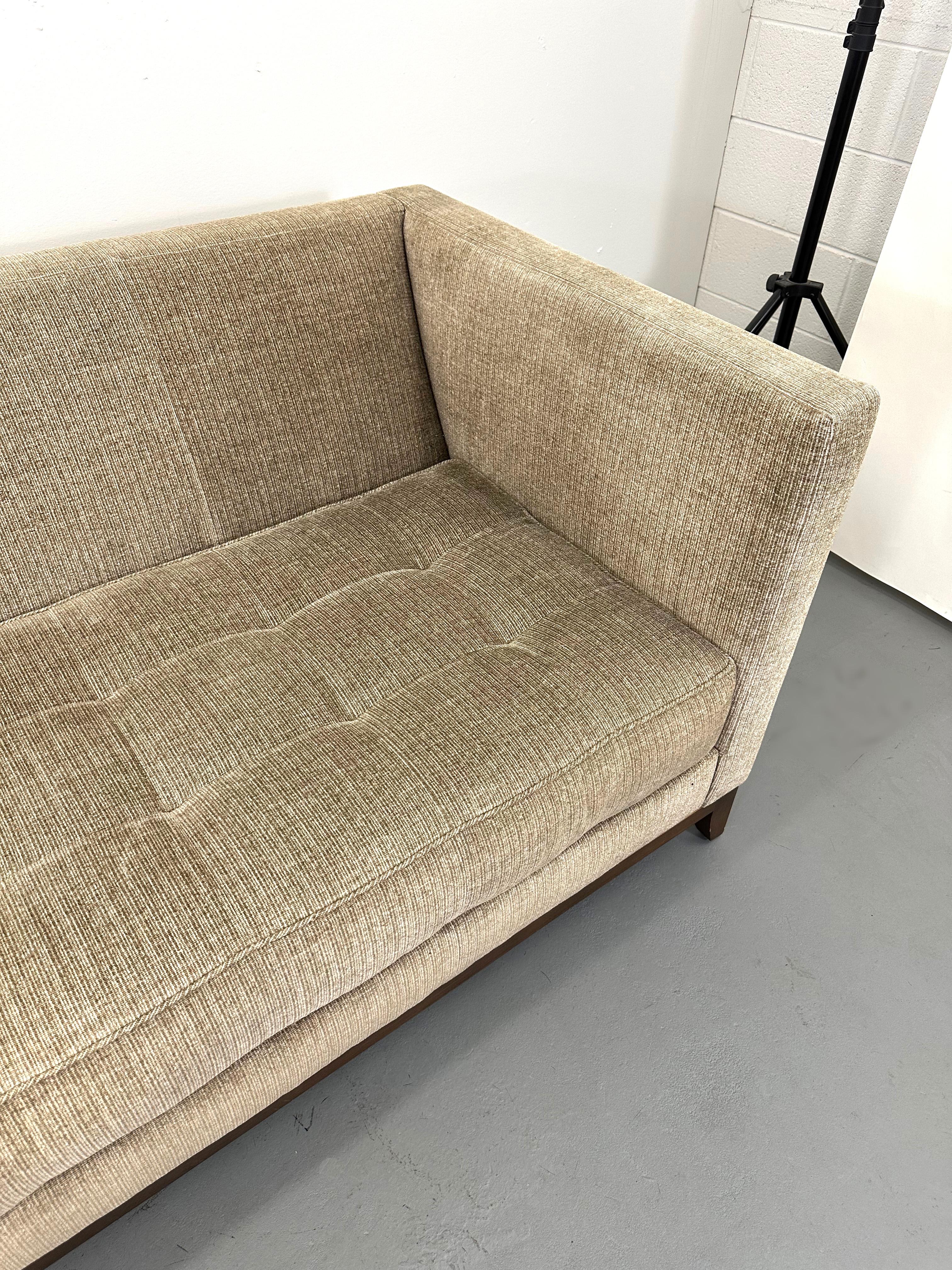 Interior Crafts Modern Sofas in Olive Gold, Pair For Sale 4