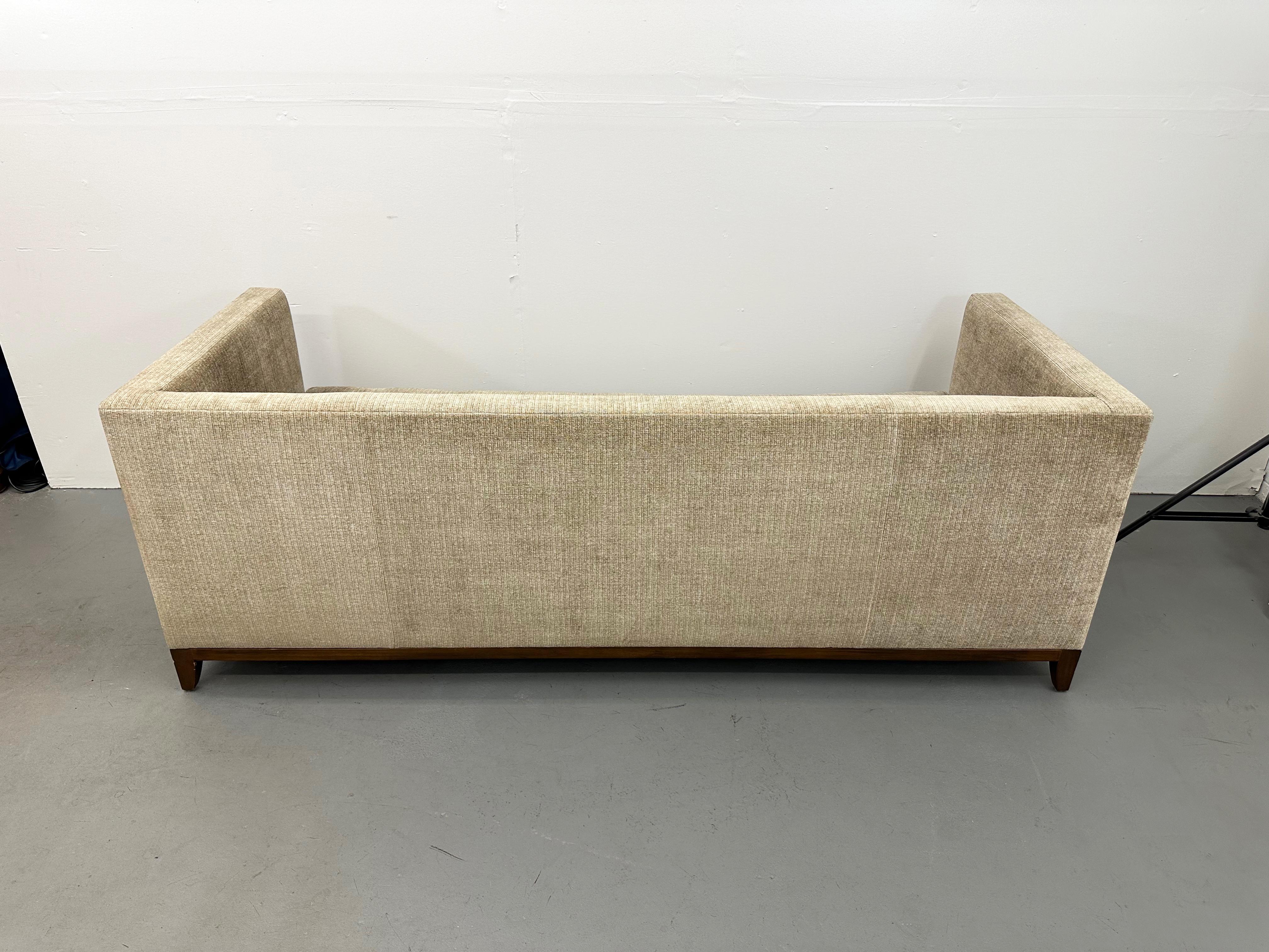 Interior Crafts Modern Sofas in Olive Gold, Pair For Sale 12