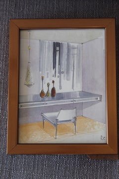 Innenarchitektur-Skizze von Frank B. Kyle