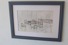 Innenarchitektur-Skizze von Frank B. Kyle