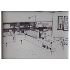 Interior Design Sketch by Frank B. Kyle