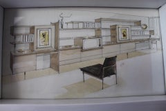 Innenarchitektur-Skizze von Frank B. Kyle