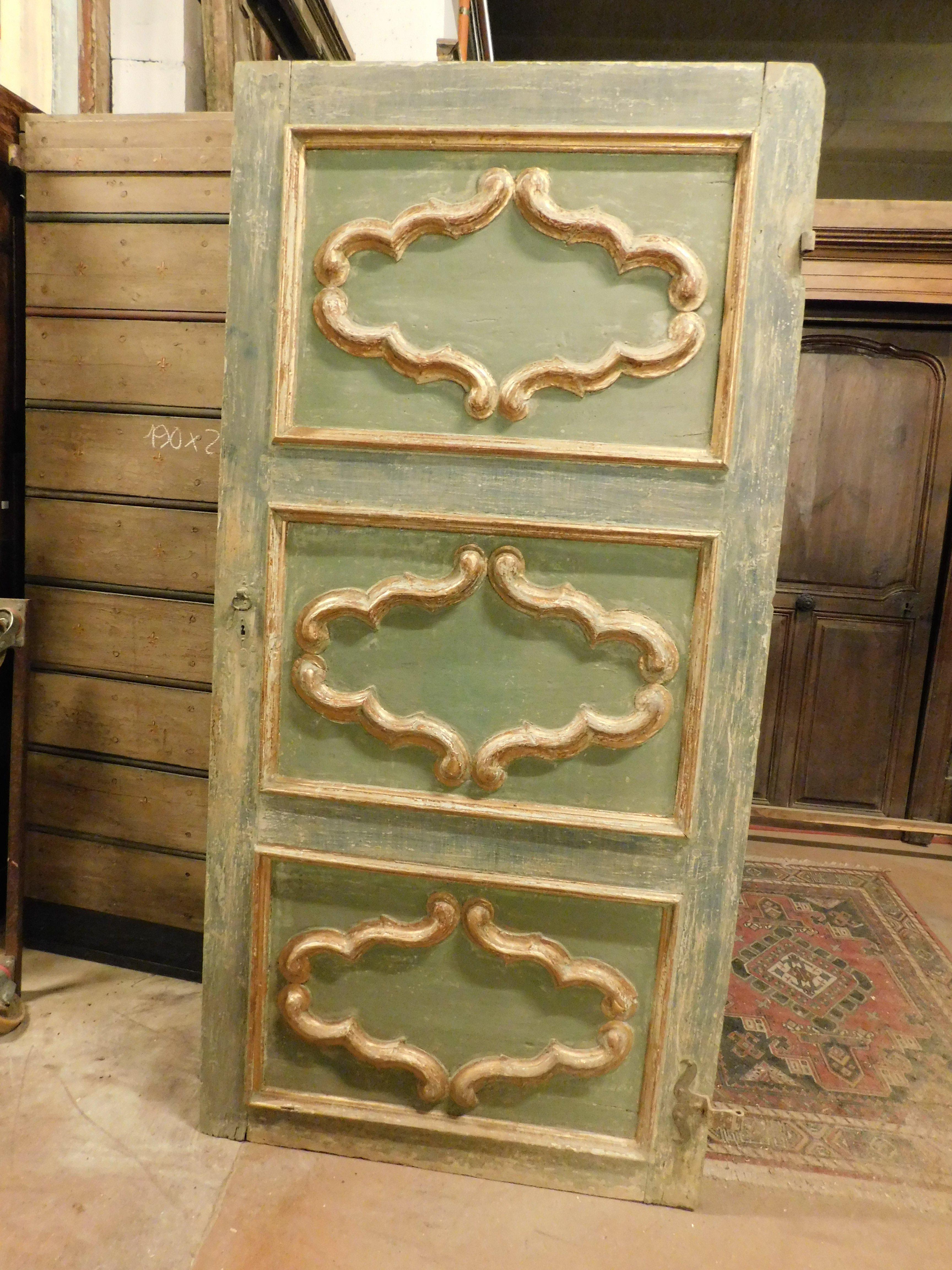 Puerta interior en primera laca tonos azules, una hoja sin marco, Italia Italiano en venta