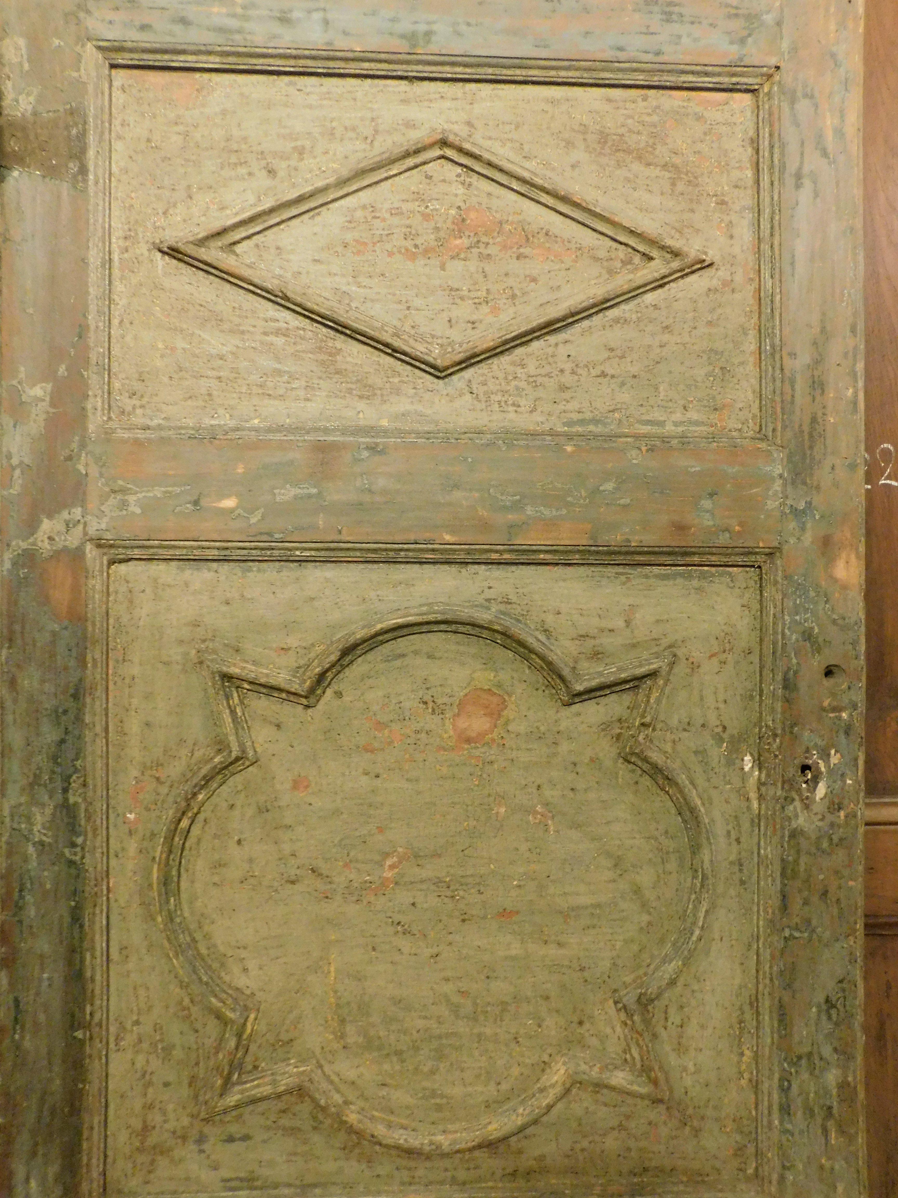 Puerta interior en primera laca tonos azules, una hoja sin marco, Italia Pintado a mano en venta