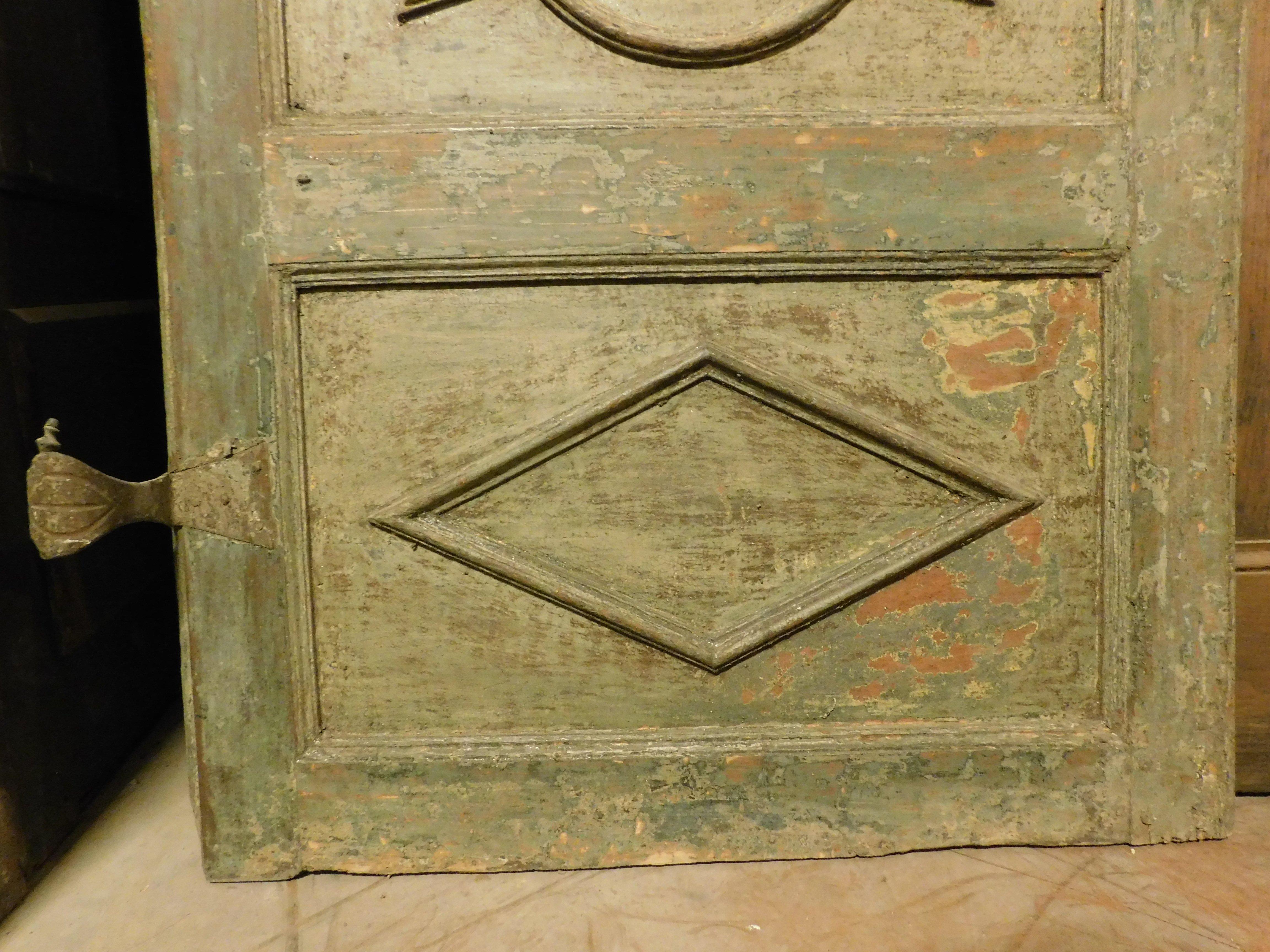 Puerta interior en primera laca tonos azules, una hoja sin marco, Italia en Bueno estado para la venta en Cuneo, Italy (CN)