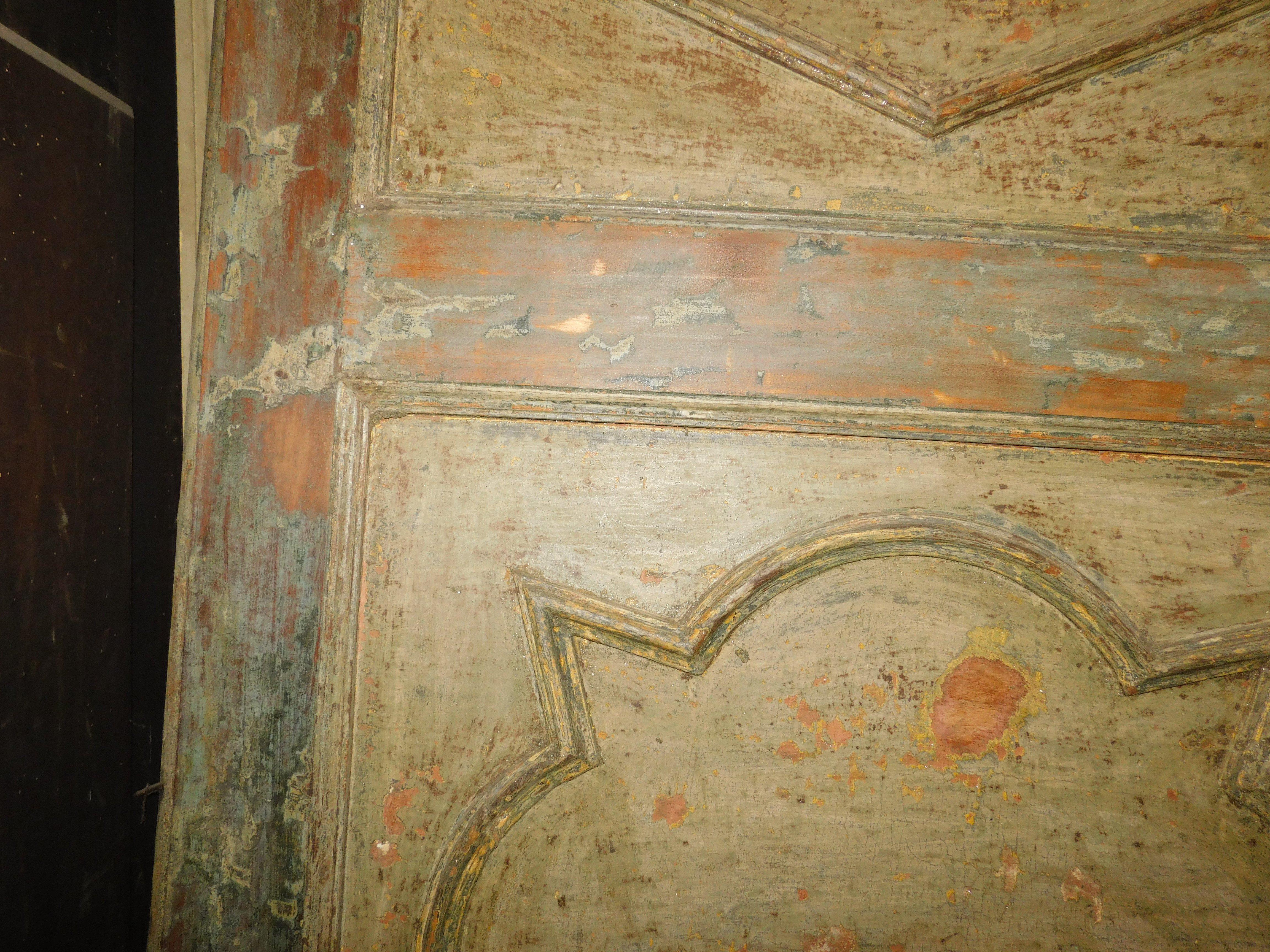 Puerta interior en primera laca tonos azules, una hoja sin marco, Italia siglo XVIII y antes en venta
