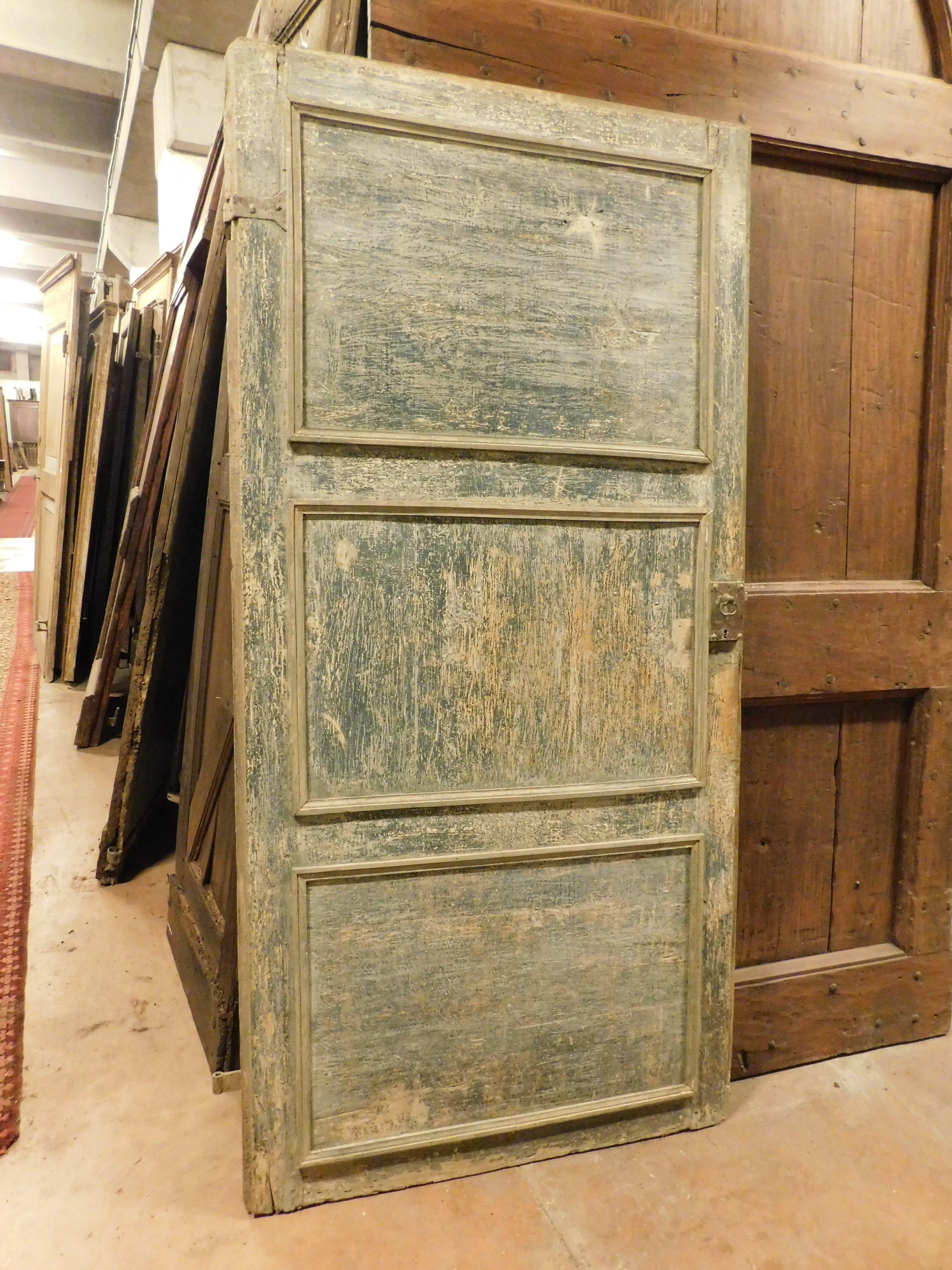Puerta interior en primera laca tonos azules, una hoja sin marco, Italia siglo XVIII y antes en venta