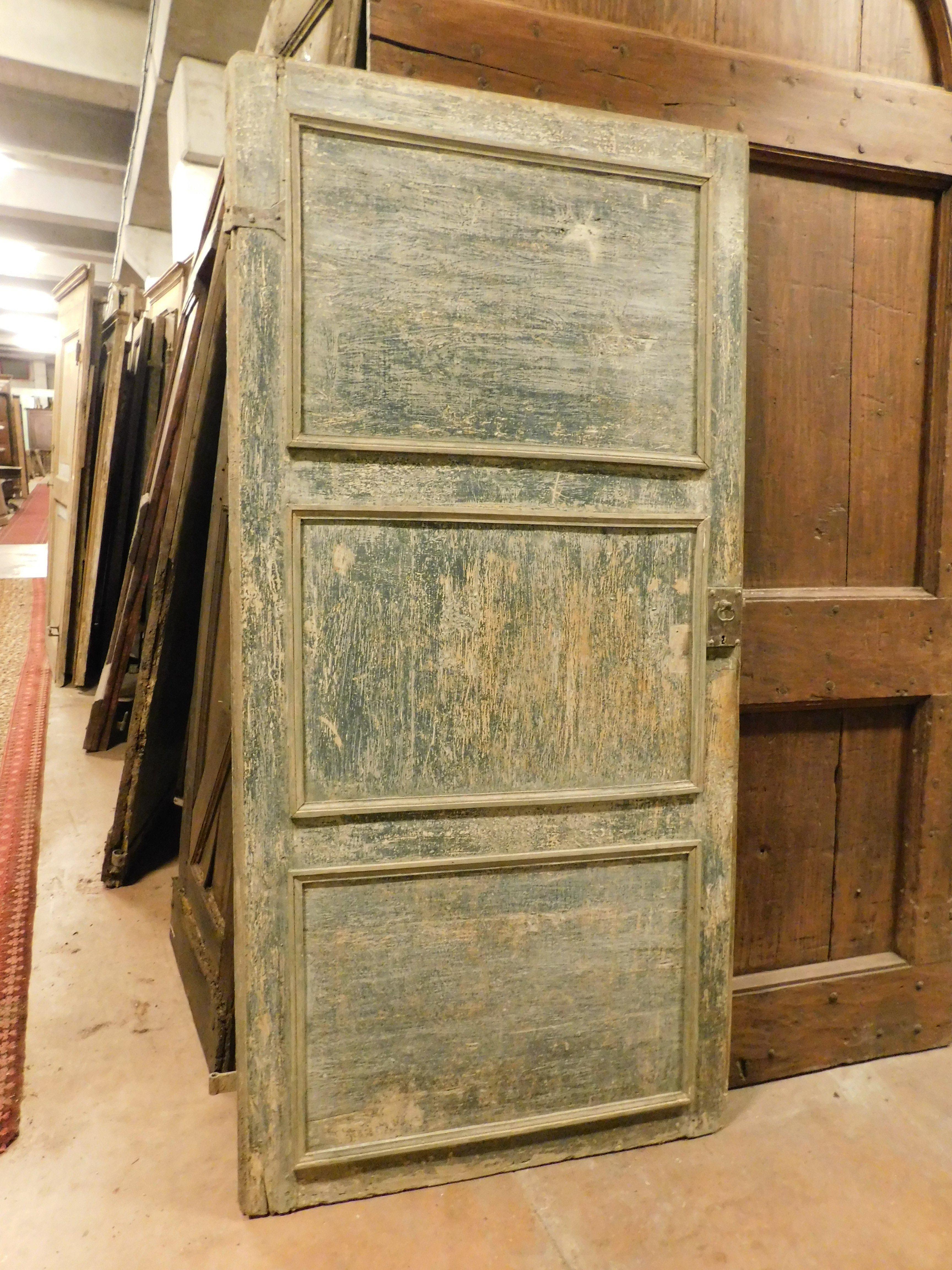 Puerta interior en primera laca tonos azules, una hoja sin marco, Italia Álamo en venta