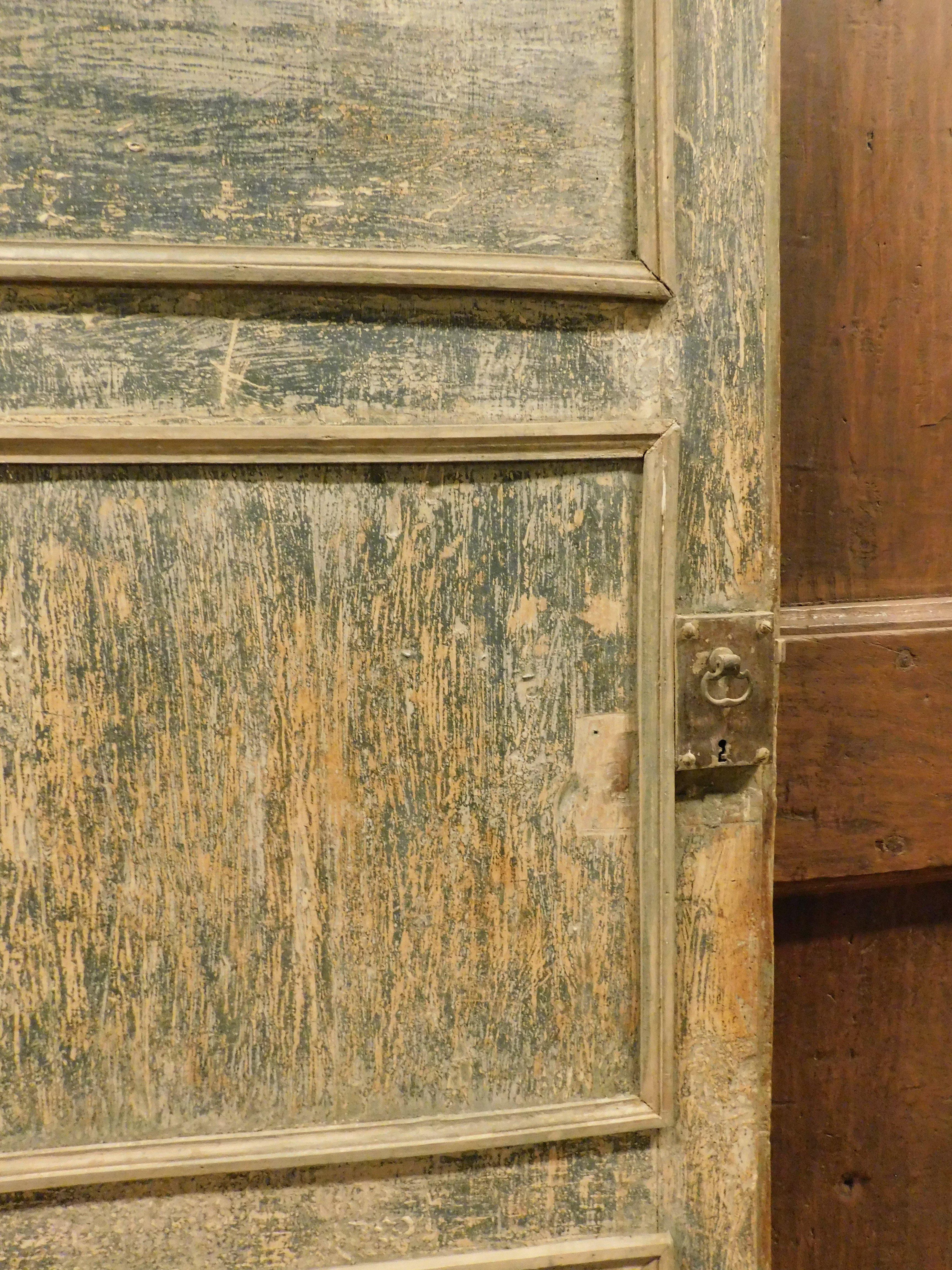 Puerta interior en primera laca tonos azules, una hoja sin marco, Italia en venta 1
