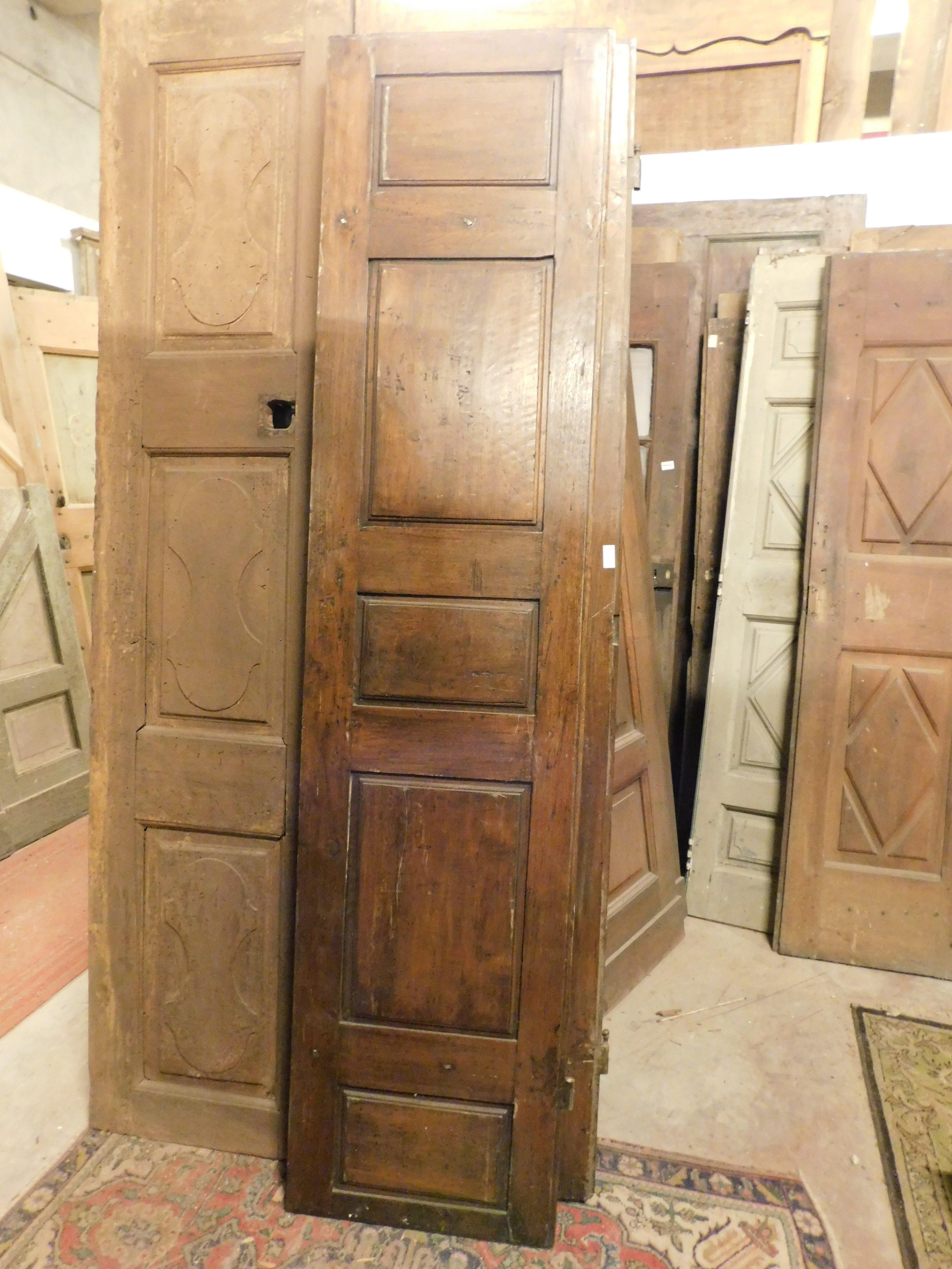 Porte intérieure en Wood Wood, deux vantaux avec panneaux sculptés, Italie en vente 3