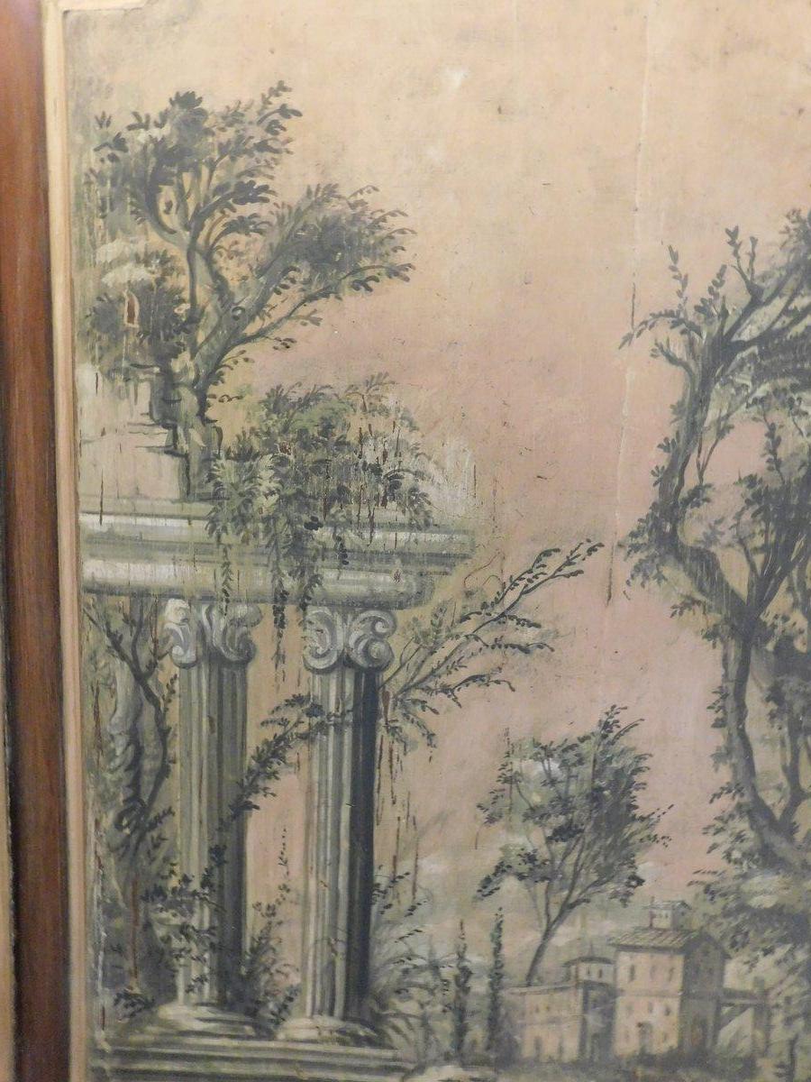 Puerta interior, panel de nogal de una hoja, con panel pintado, Italia siglo XVIII y antes en venta