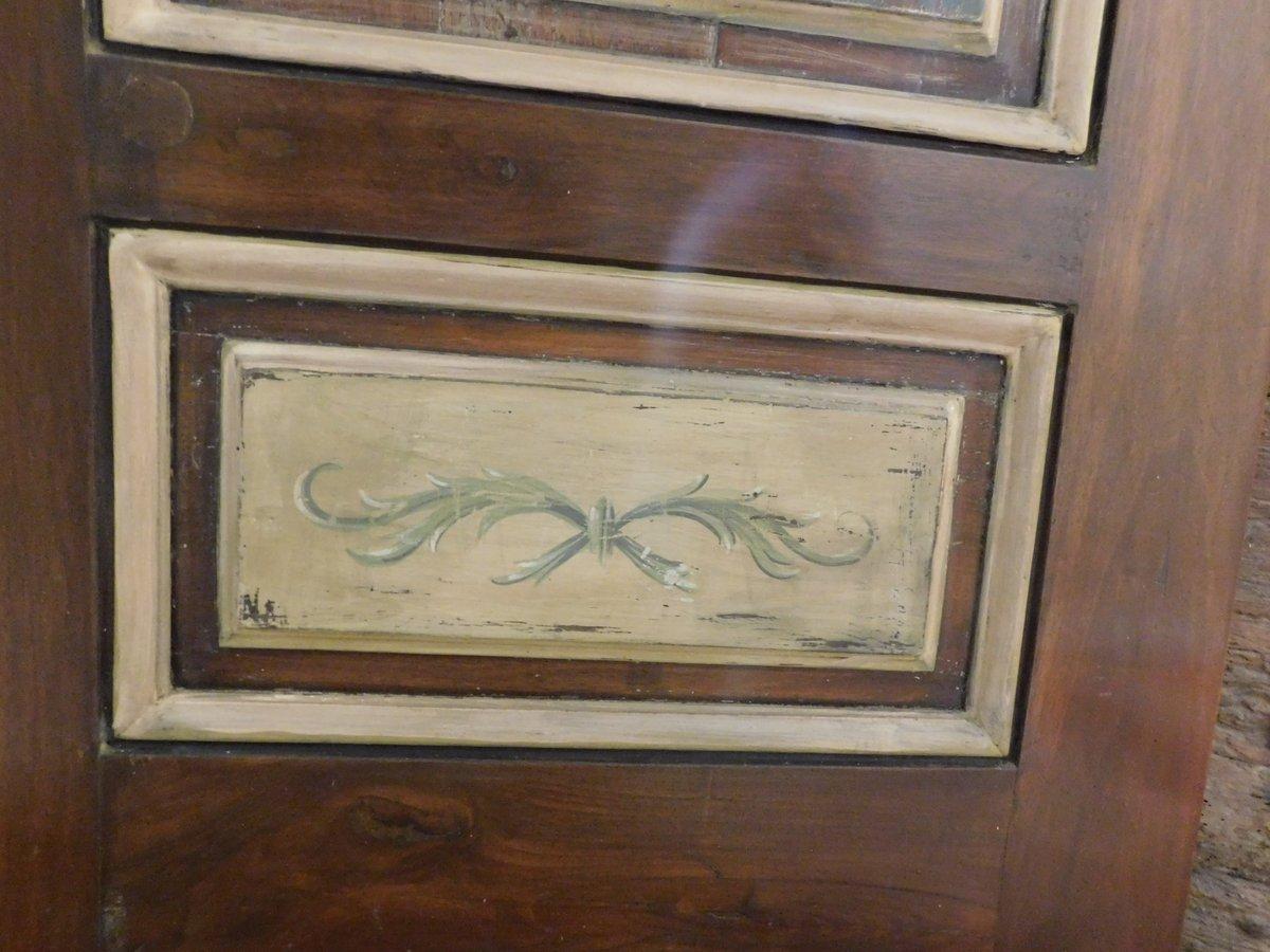 Puerta interior, panel de nogal de una hoja, con panel pintado, Italia en venta 2