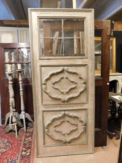 Interior door with decorated panels and glass, Italy