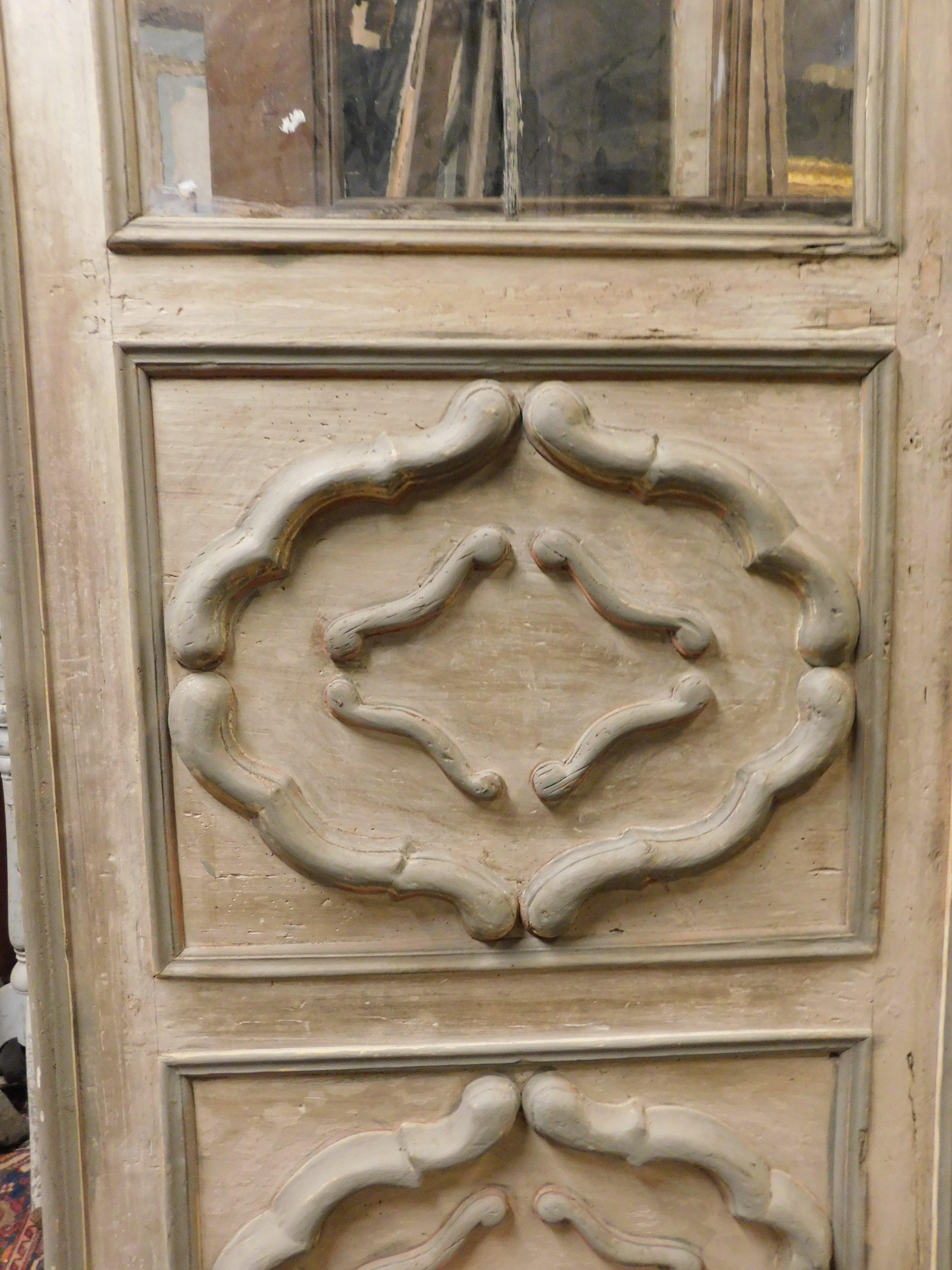 Puerta interior con paneles decorados y cristal, Italia en Bueno estado para la venta en Cuneo, Italy (CN)
