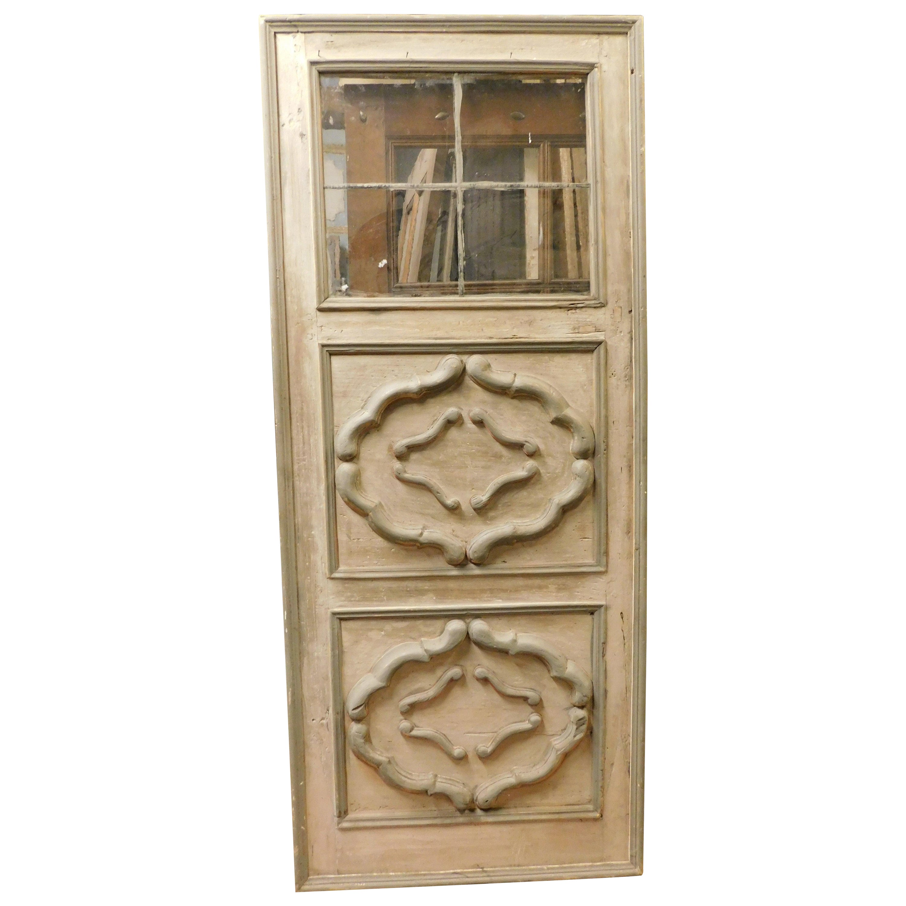 Innentür mit verzierten Paneelen und Glas, Italien