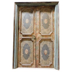 Interior door with two doors, in lacquered and painted wood, Italy