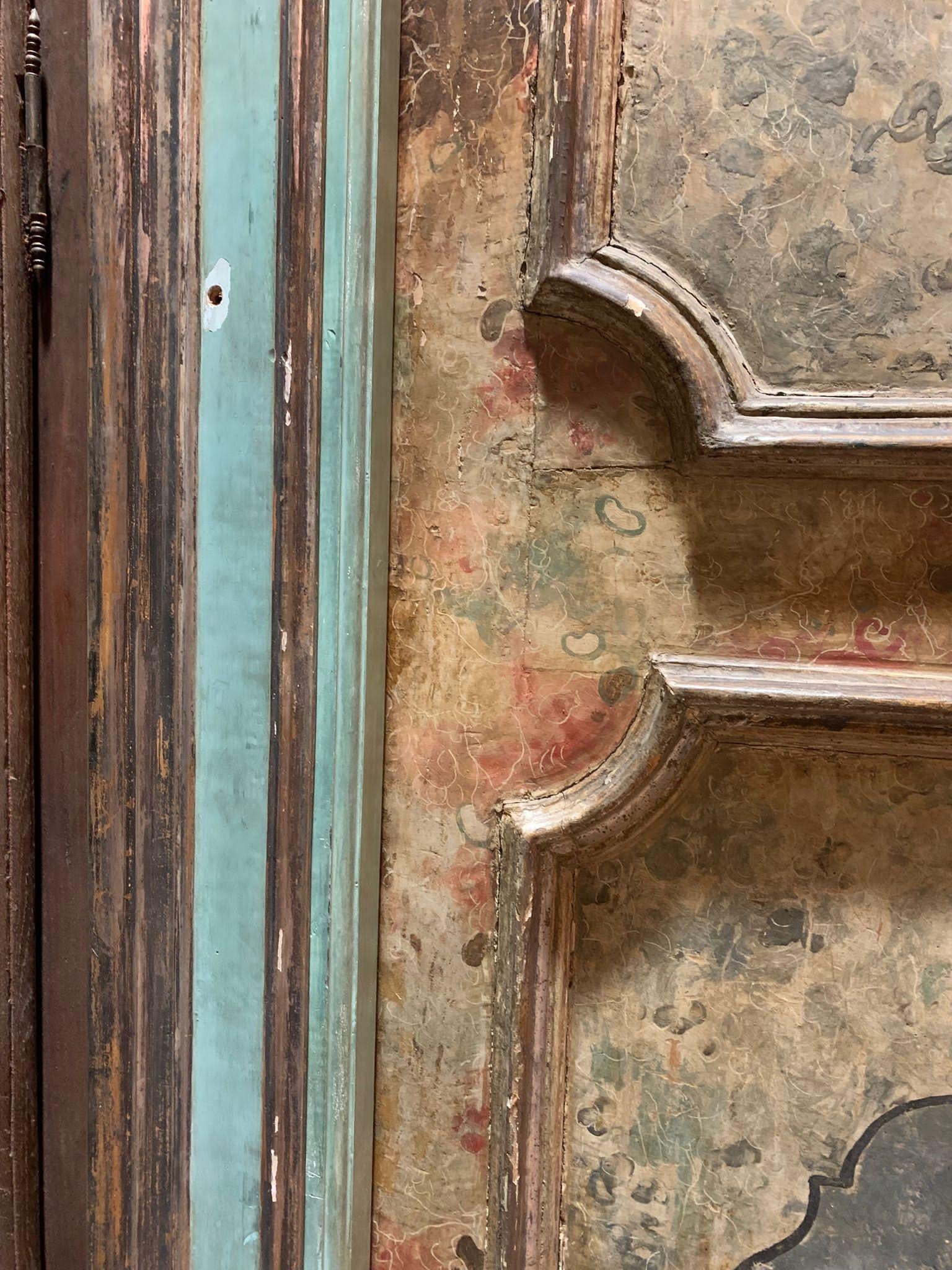Puerta interior de dos hojas, de madera lacada y pintada, Italia Álamo en venta