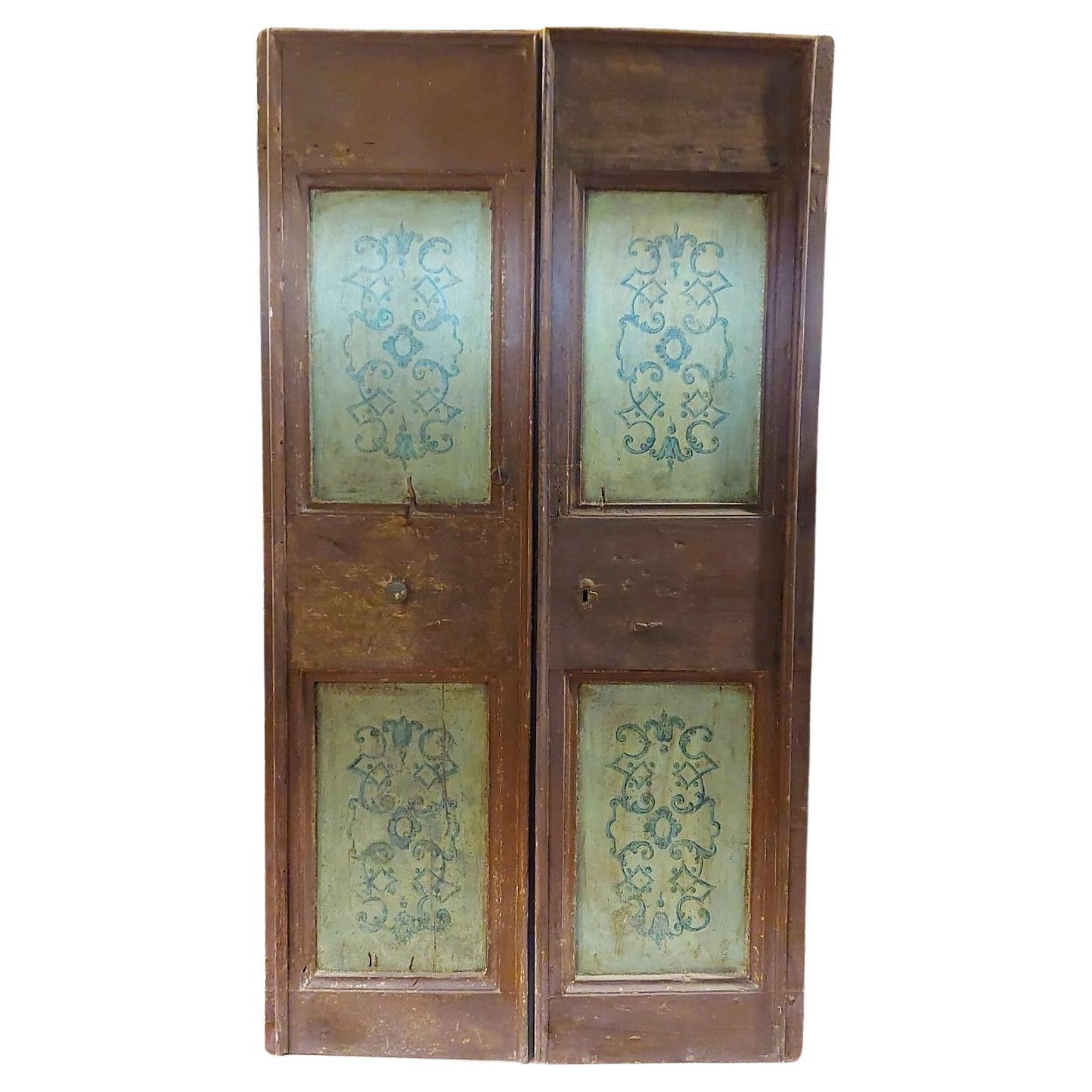 Interior double door, lacquered and painted, Umbria (Italy) For Sale