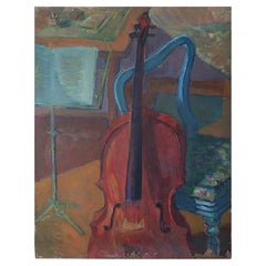 Interior of A Music Room. Oil Painting On Canvas. English, C.1920
