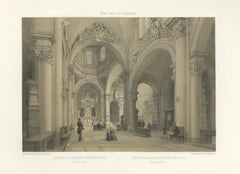 Interior of Santa Maria del Popolo, Rome – Benoist 1869 Lithograph