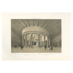 Interior of Santo Stefano Rotondo, Rome – Benoist 1869 Lithograph