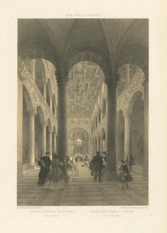 Interior of St Agnes Outside the Walls, Rome – Classical Basilica View, 1868