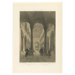 Interior de Santa Inés Extramuros, Roma - Vista clásica de la basílica, 1868
