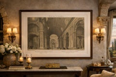 Interior of St. Peter’s Basilica Vatican Rome – Benoist Lithograph 1869