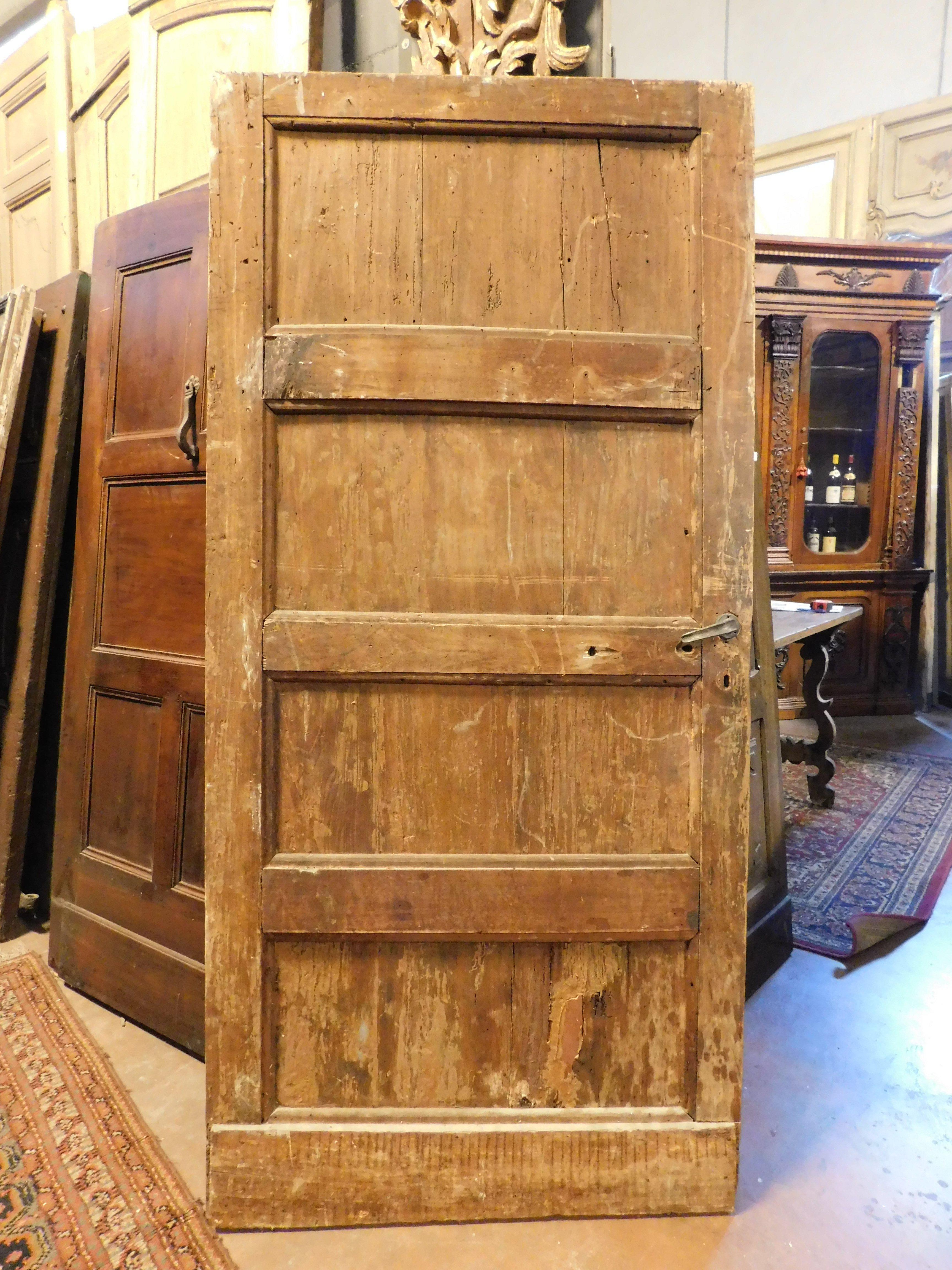Interior old Door in lacquered wood with faux marble effect, Naples For Sale 1