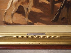 Interior Scene Oil on Canvas Painting by Aldo Affortunati