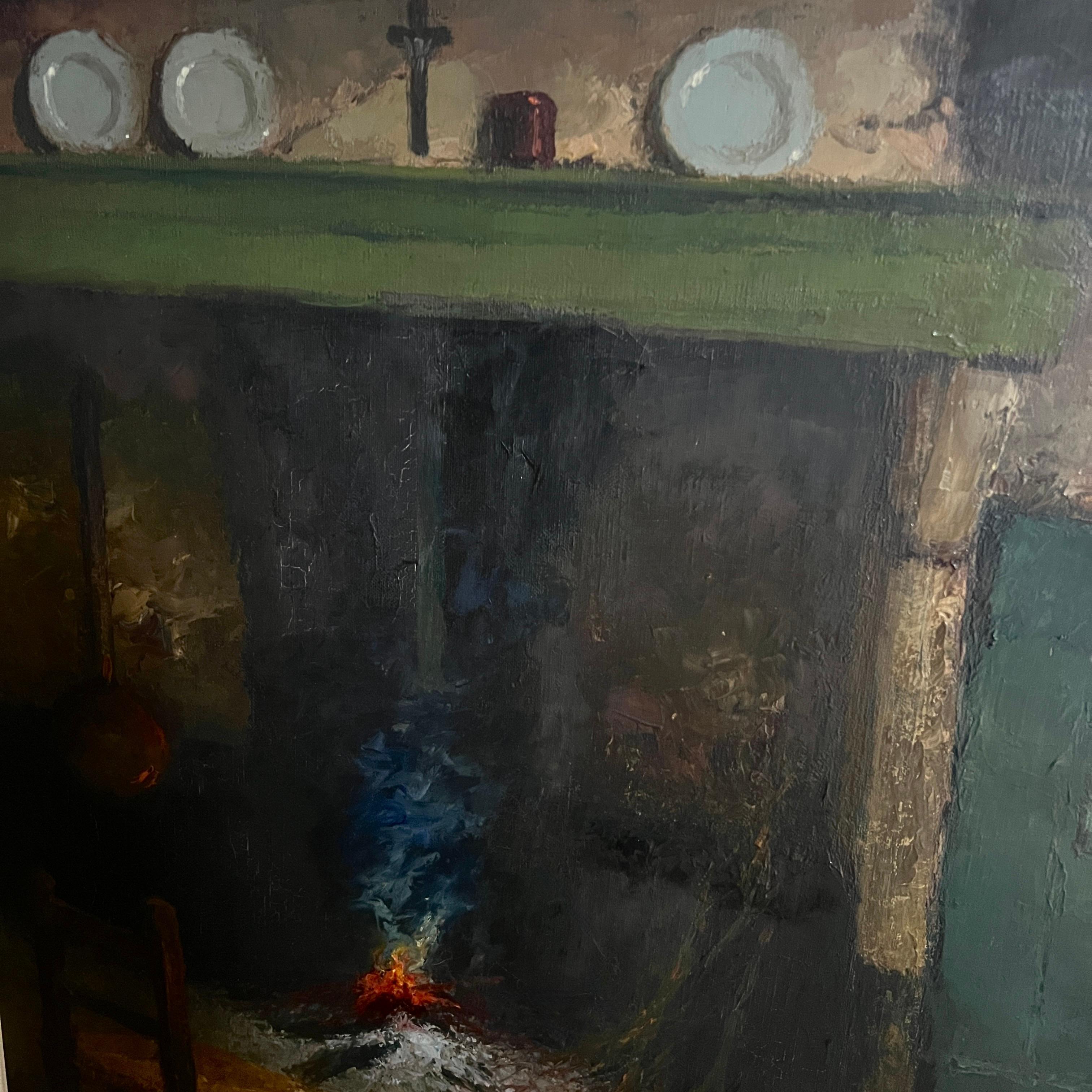 Interieurfassung Öl auf Leinwand von Albert Demoen (1916-1992) (Handbemalt) im Angebot