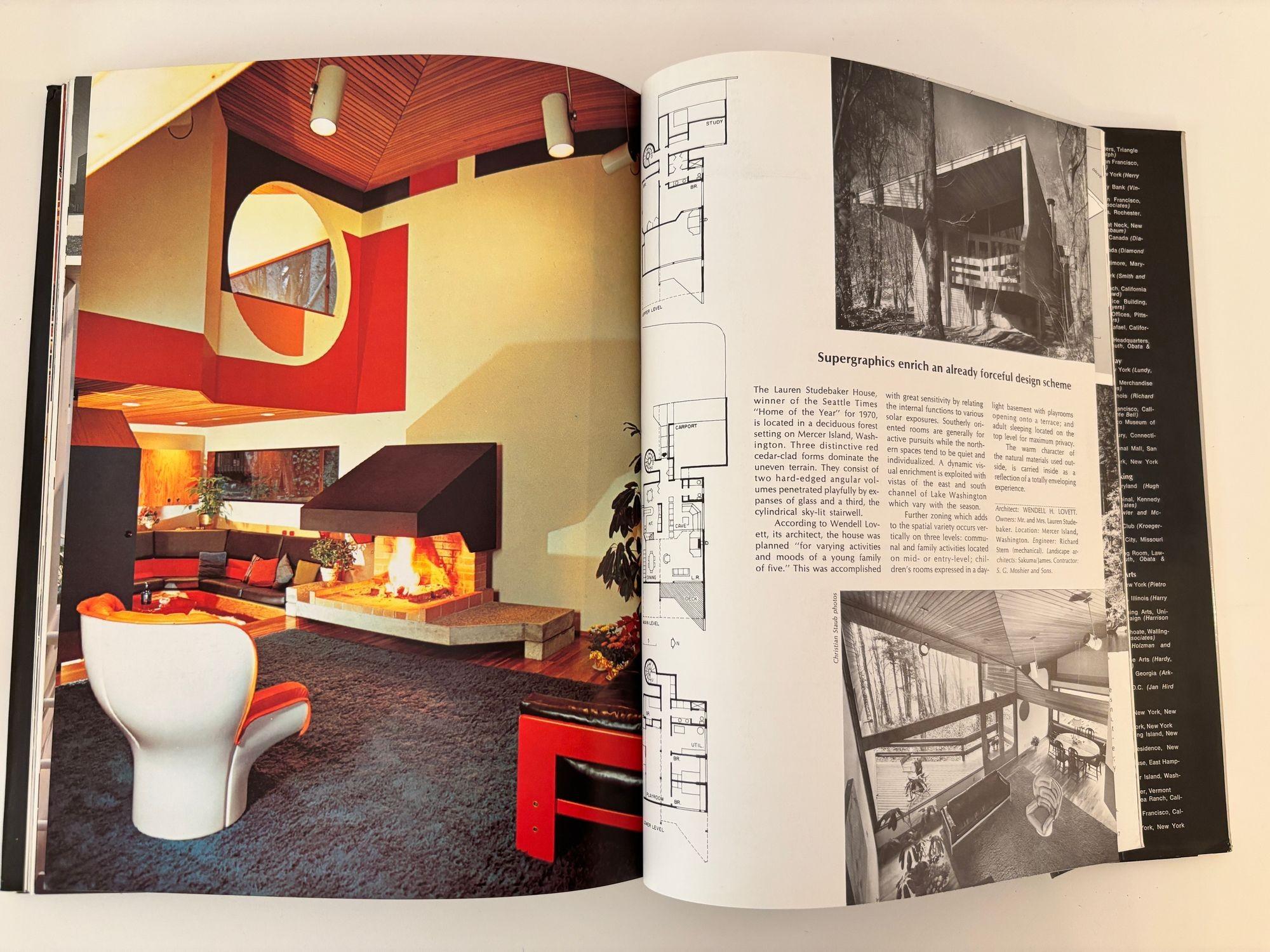 Interior Spaces Designed by Architects 1974 Hardcover Book For Sale 9