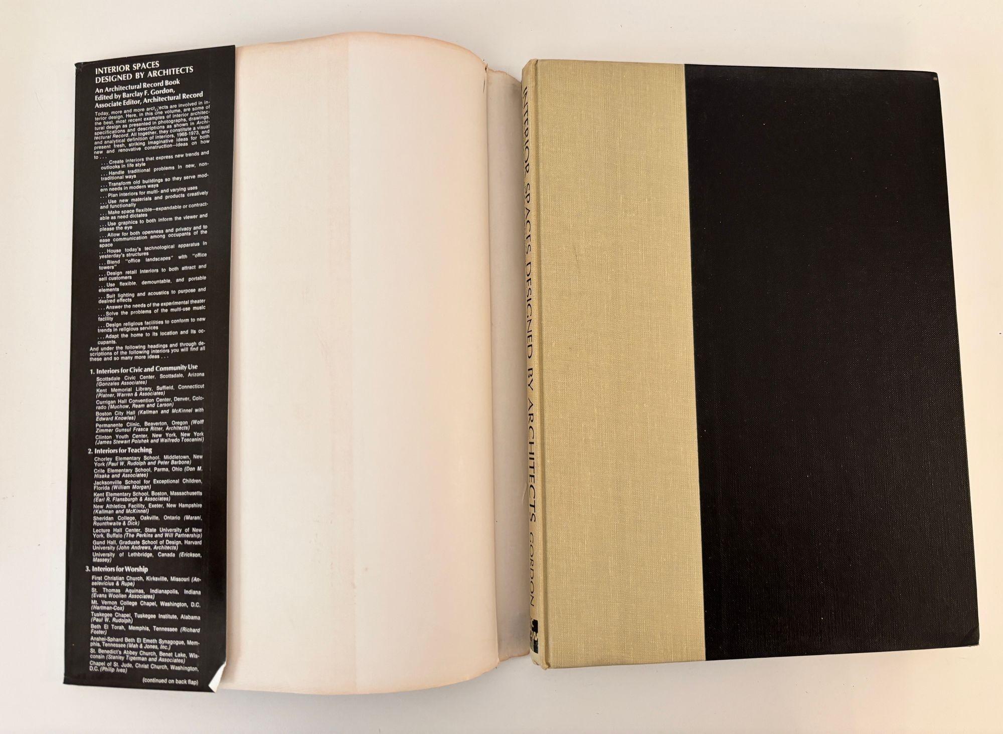 American Interior Spaces Designed by Architects 1974 Hardcover Book For Sale