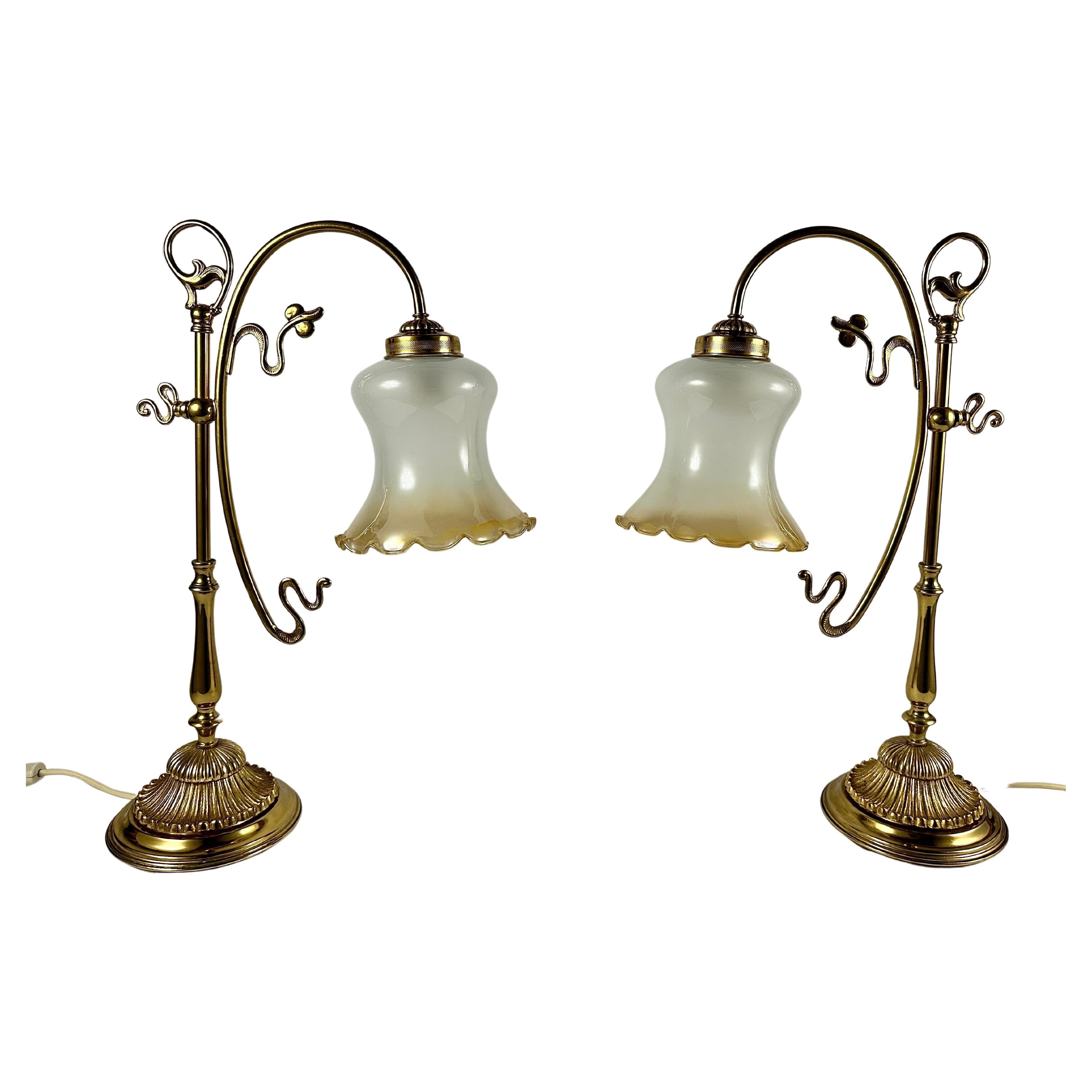 Interior Table Lamps Set 2 Vintage Bedside Lamps Floral Home Lighting For Sale