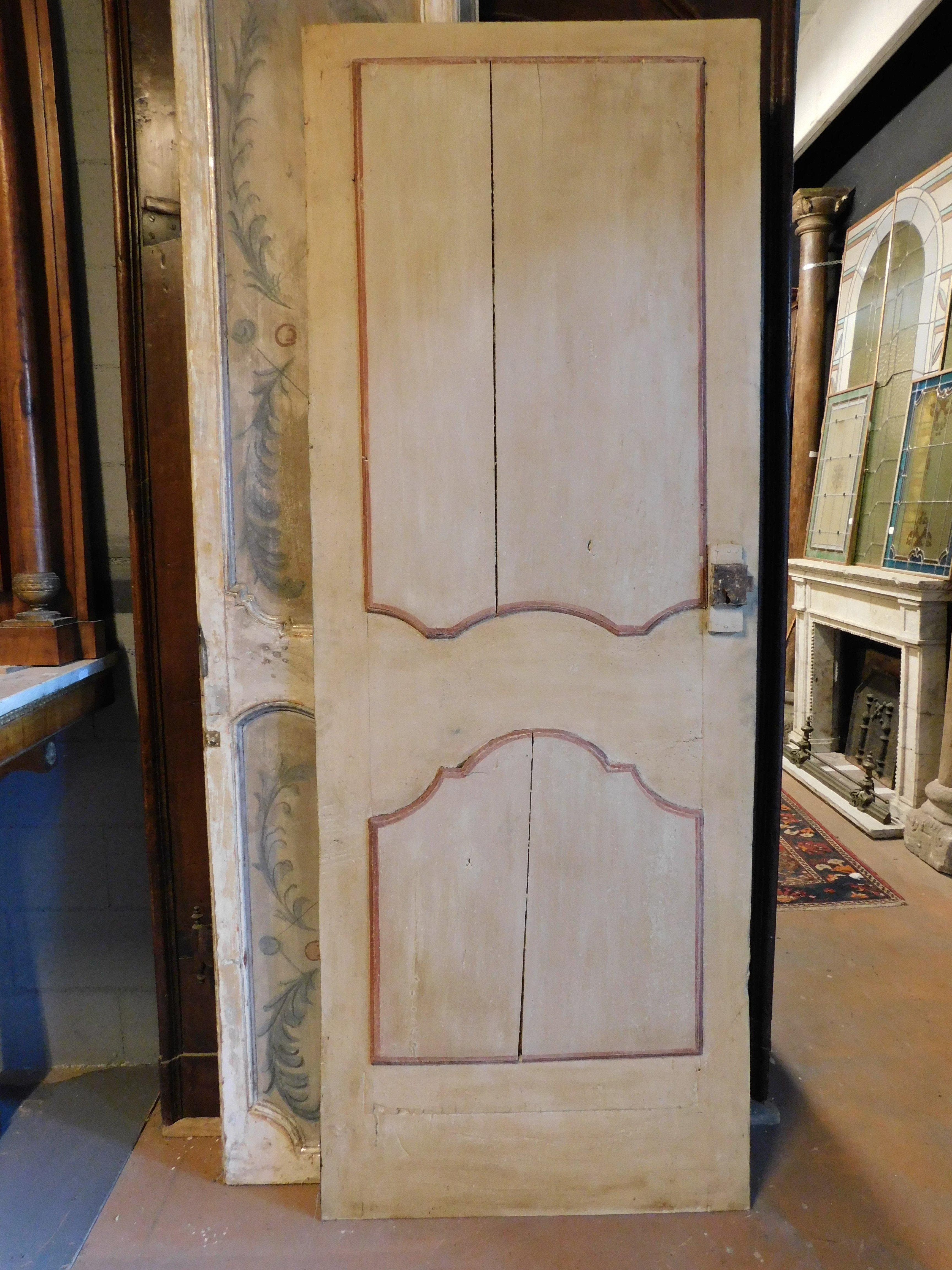 Interieur-Holztür mit Landschaften bemalt, Italien im Angebot 1