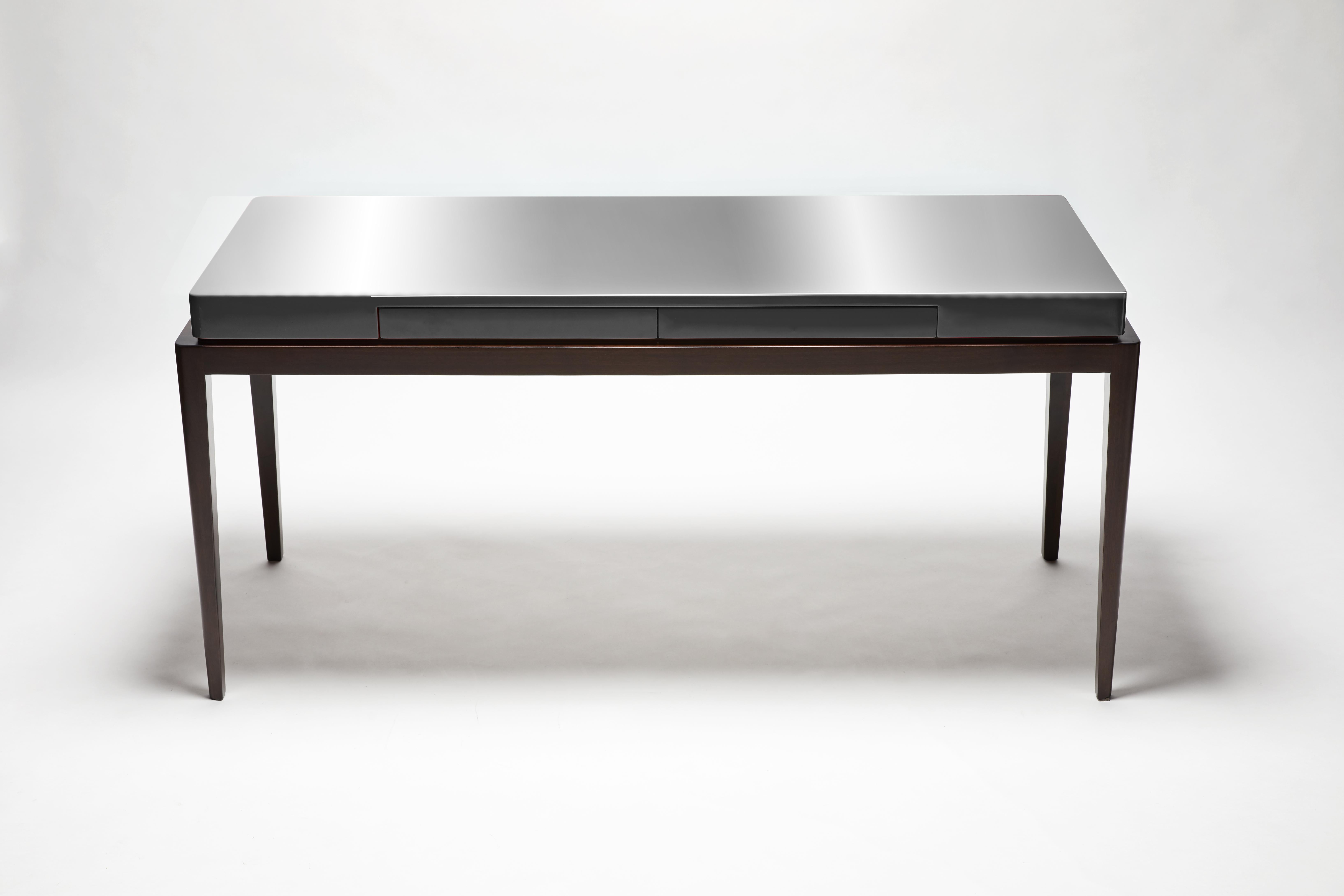 Bureau:: TARA de Reda Amalou:: 2019:: dessus en laque orange:: noyer:: 140cm en vente 6