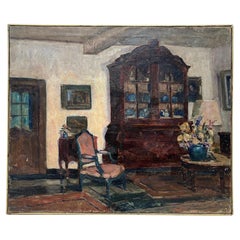 Interiors of a Living Room circa Late 19th Century France