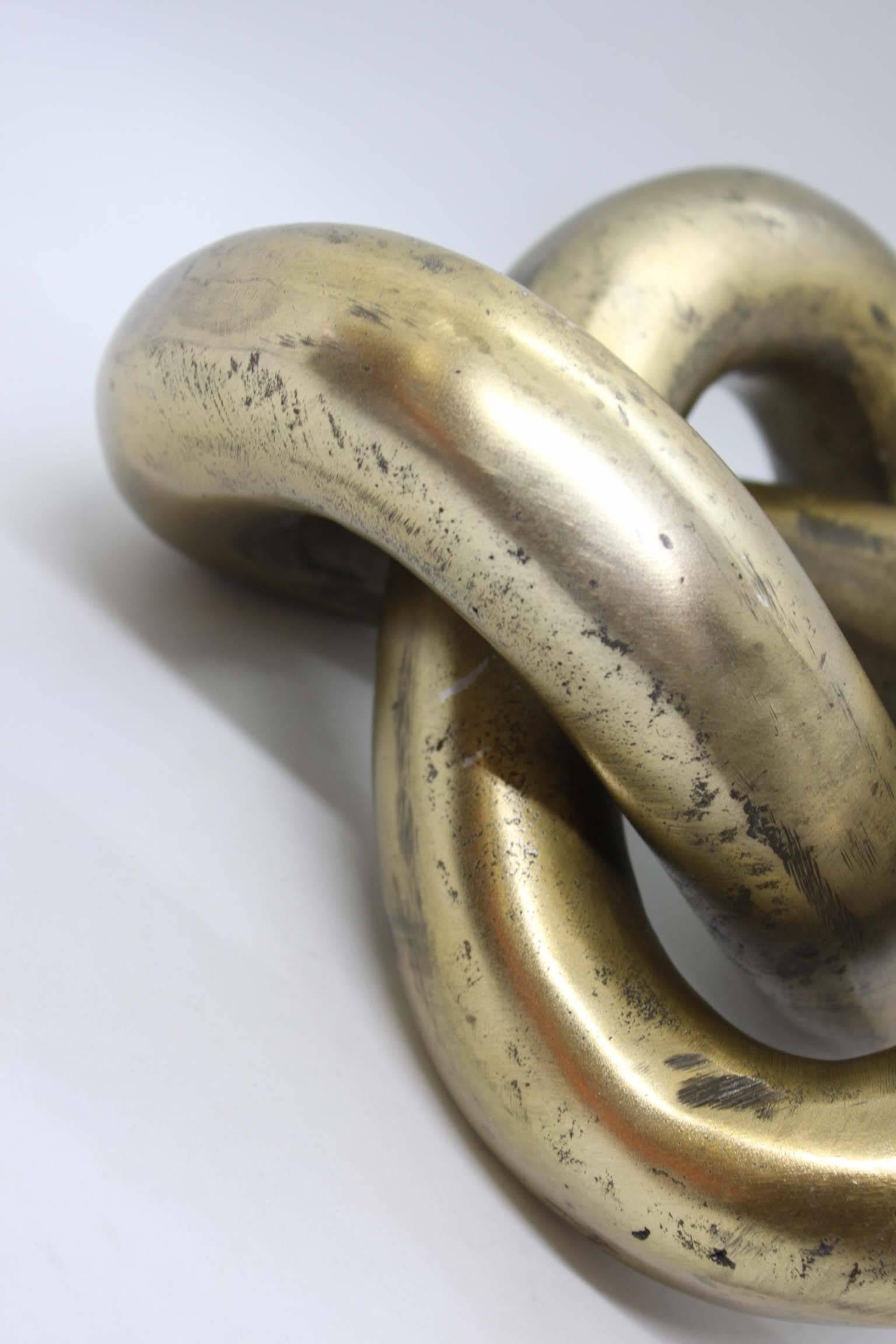 20th Century Interlaced Chain Paperweight Sculpture