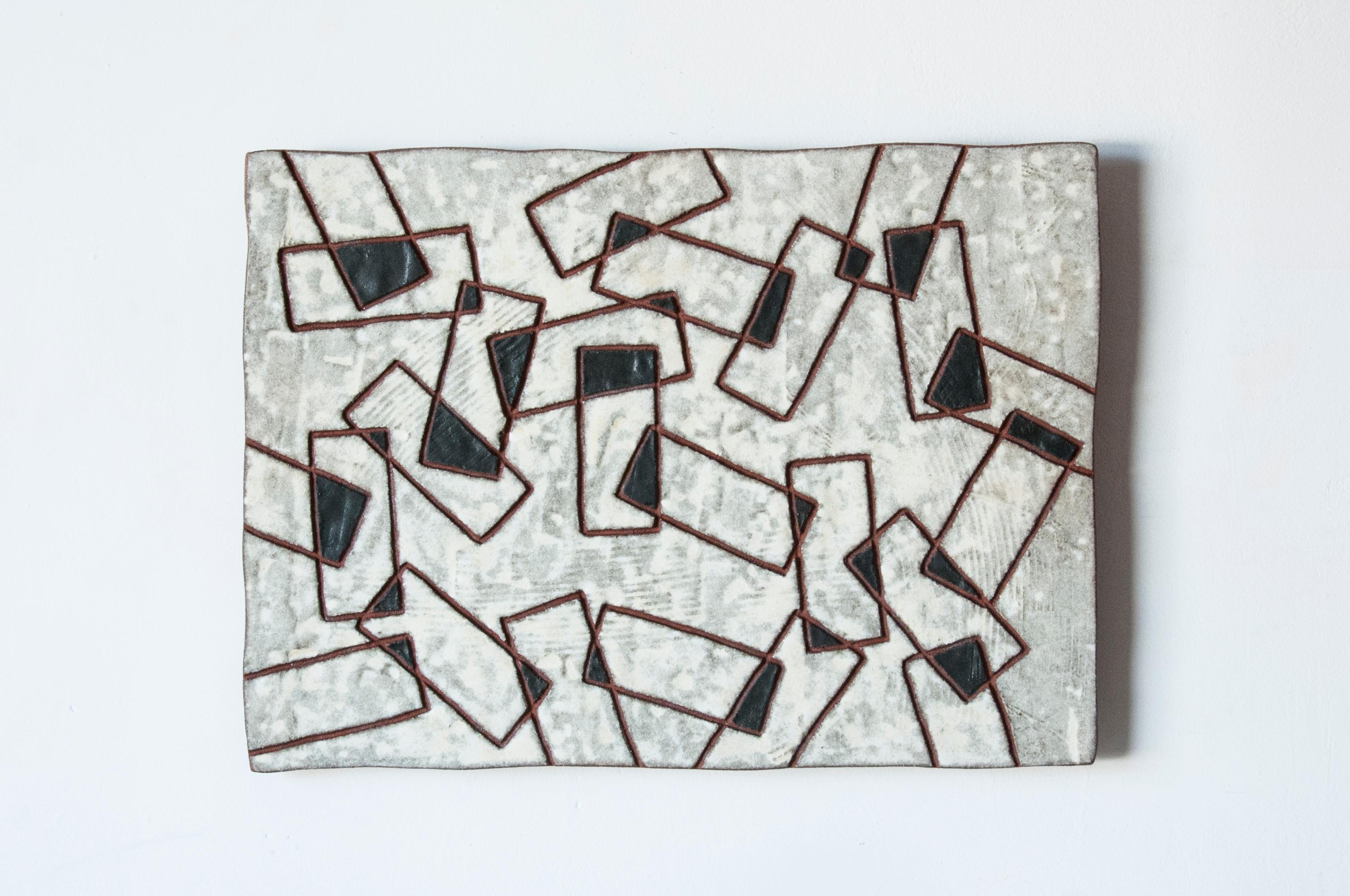 'Interlaced Rectangles' Geometric Terracotta Contemporary Ceramic Wall ...