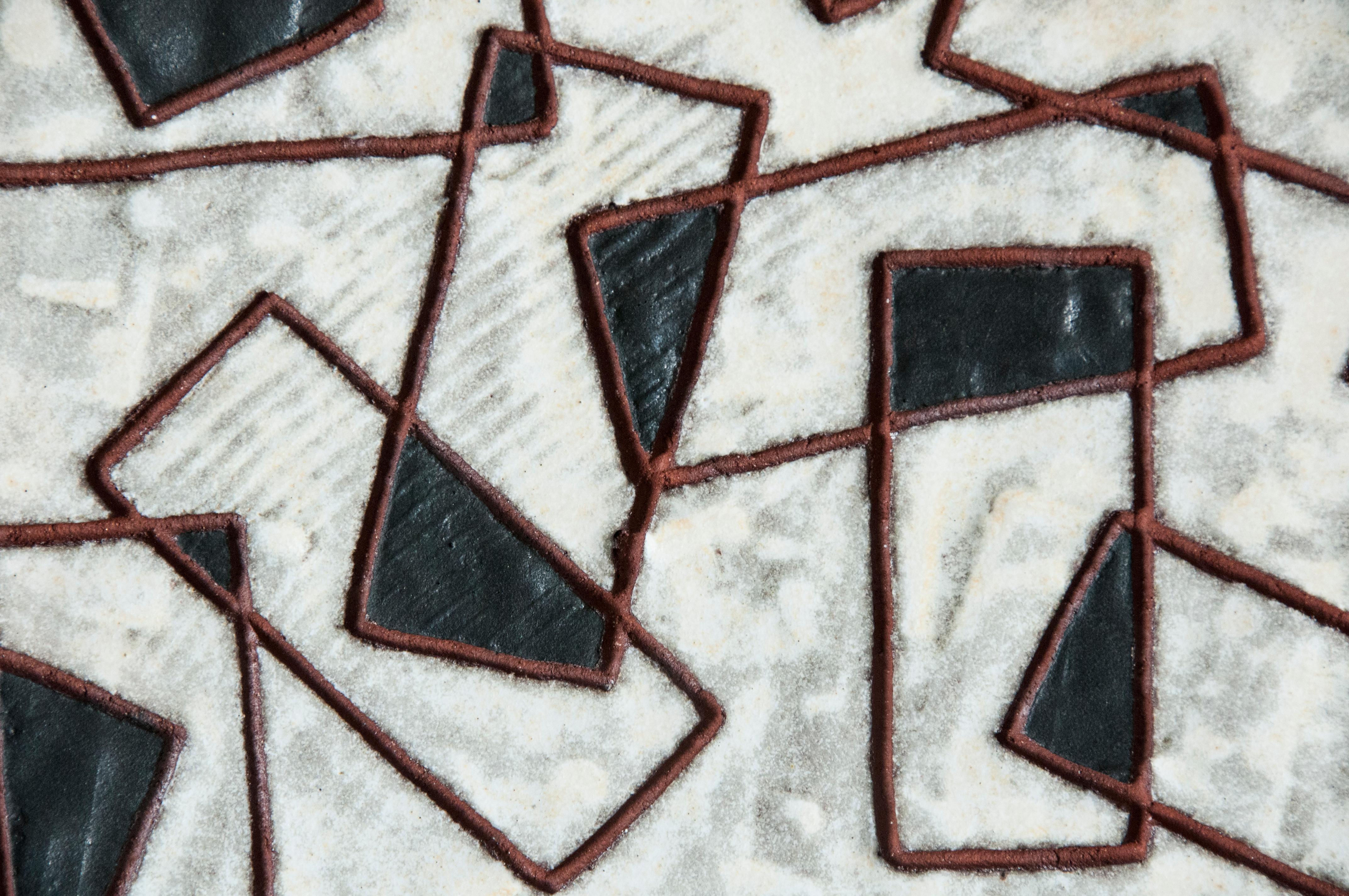 'Interlaced Rectangles' Geometric Terracotta Contemporary Ceramic Wall ...