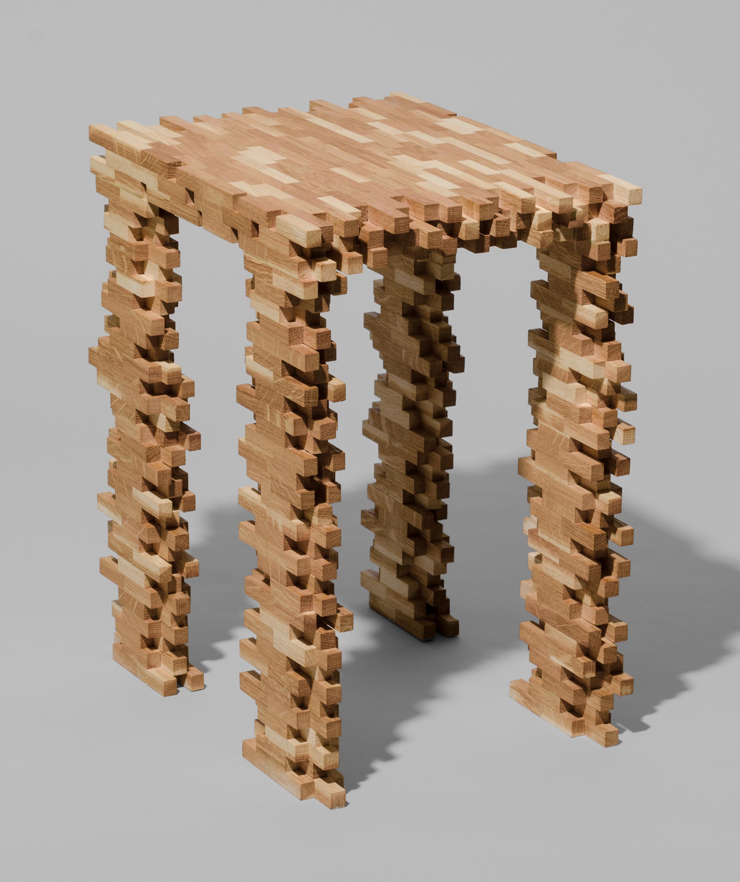 Tabouret entrelacé de Philipp Aduatz
Édition limitée à 4 exemplaires
Dimensions : D 30 x L 40 x H 46 cm
MATERIAL : Chêne, acier.
Chaque pièce est unique.

Les designs du 