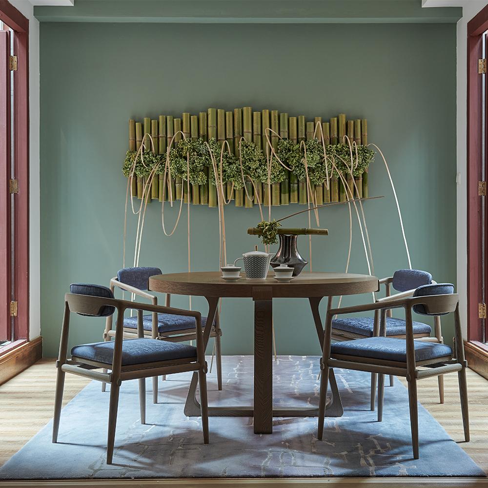 Modern Interlock Round Dining Table with Lazy Suzan in 200cm By André Fu Living For Sale