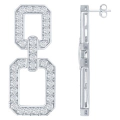 Interlocked Diamond Drop Earrings Totaling 3.35 Carat and Set in 18 Karat Gold