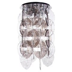 Cascade 25" Amber Murano Chandelier Interlocking Glass Carlo Nason Kalmar 1960