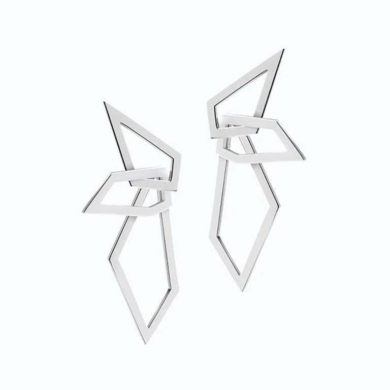 Orecchini con angoli intrecciati, argento sterling In condizioni Nuovo in vendita a Salisbury, CT