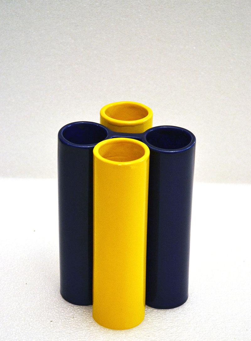 Late 20th Century Interlocking Ceramic Vases by Enzo Bioli for Il Picchio, 1970s For Sale