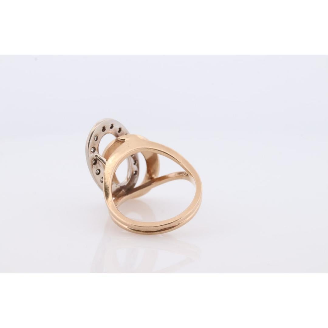 Interlocking Circles Ring. 14k Diamond Encrusted Double Circles of life. Joined For Sale 2
