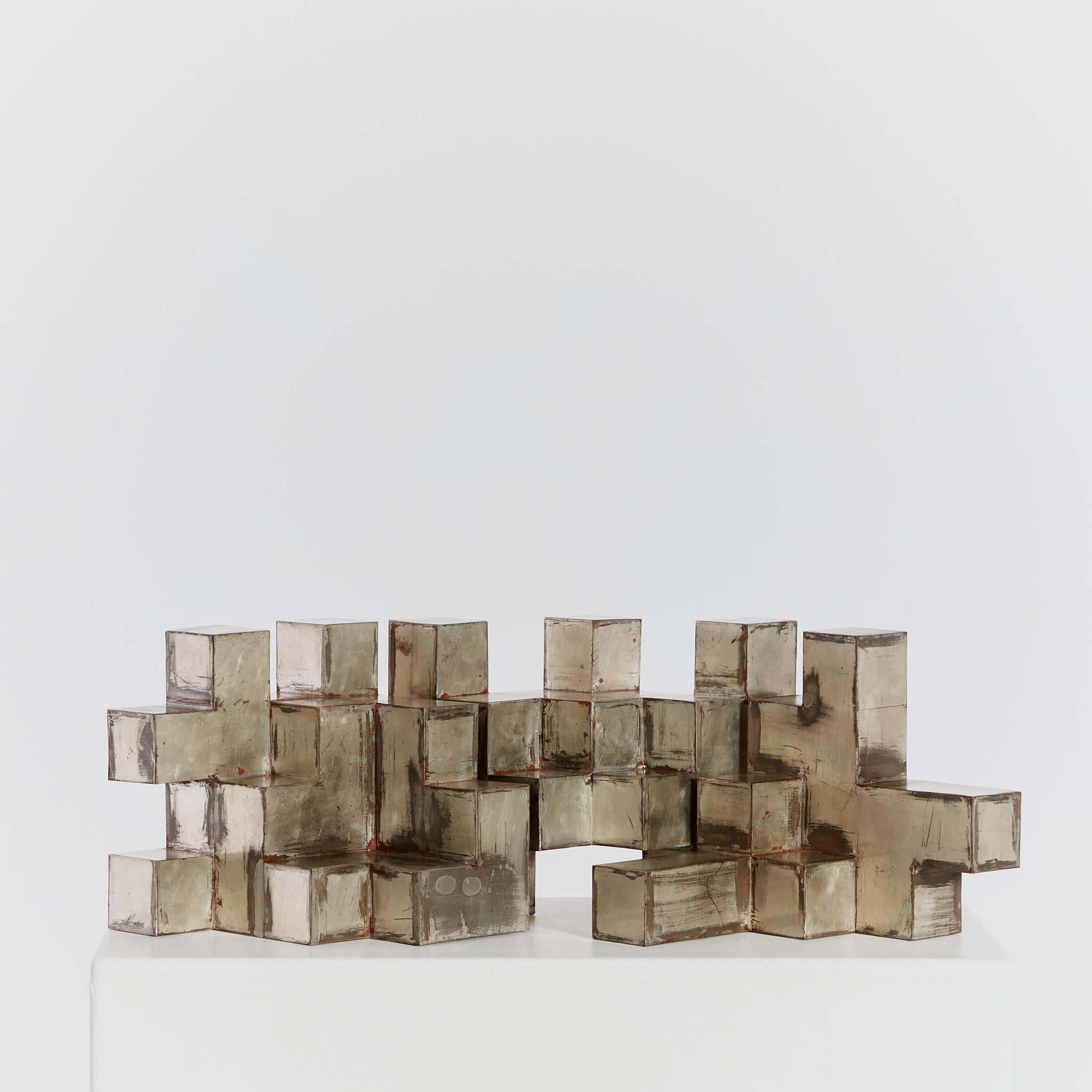 Dutch Interlocking Cube Sculpture in Three Parts