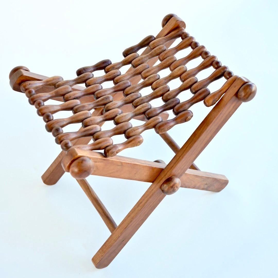 Mid-Century Modern Interlocking folding stool For Sale